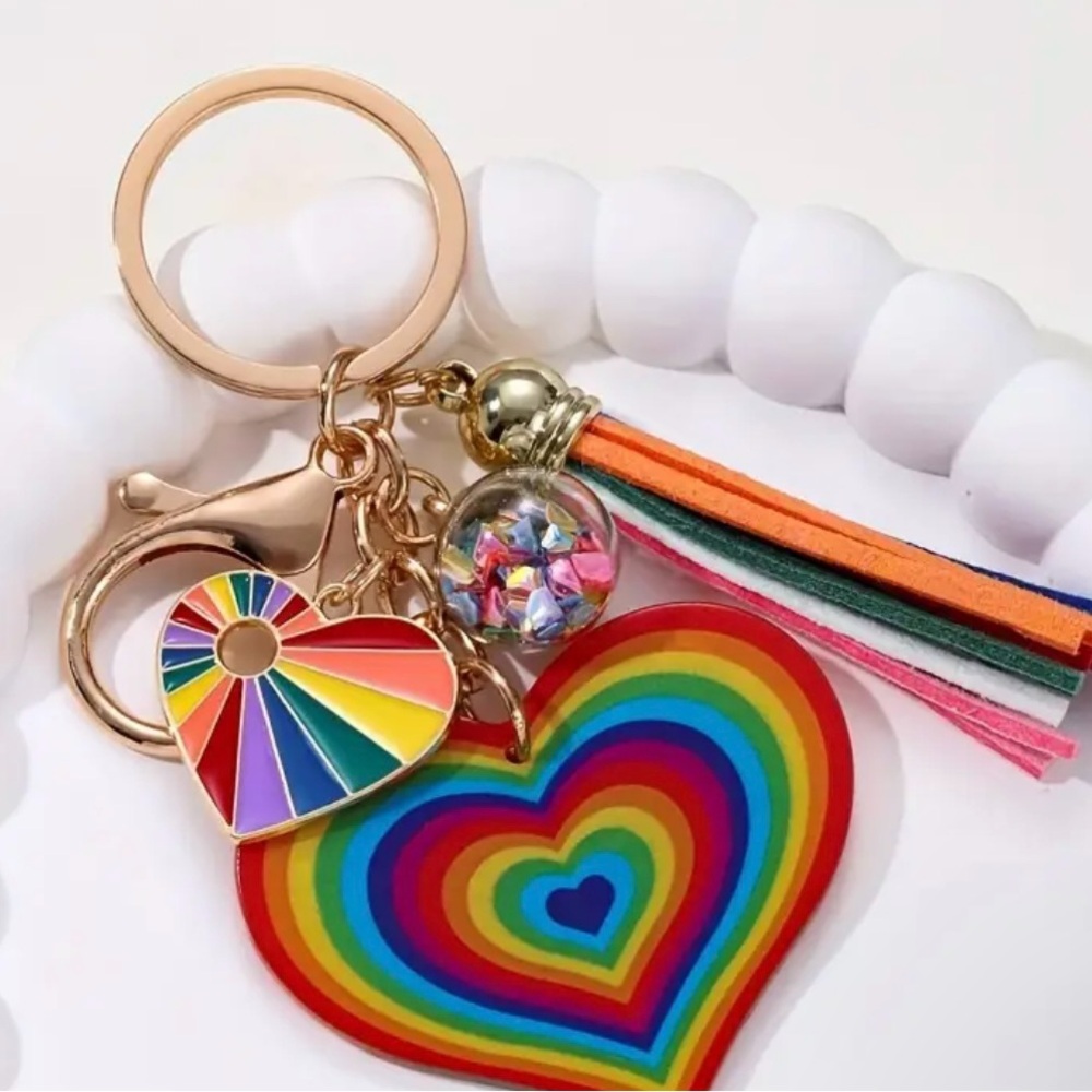 Rainbow Heart Key & Card Holder